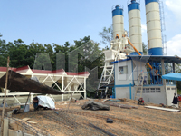 hopper feeding concrete batching plant