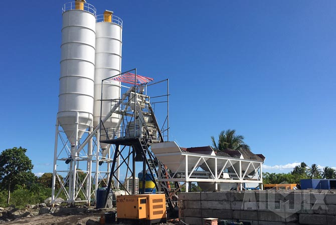 AJ50 concrete batching plant in Philippines