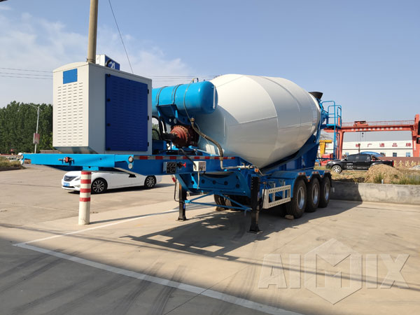 tractor trailer concrete mixer