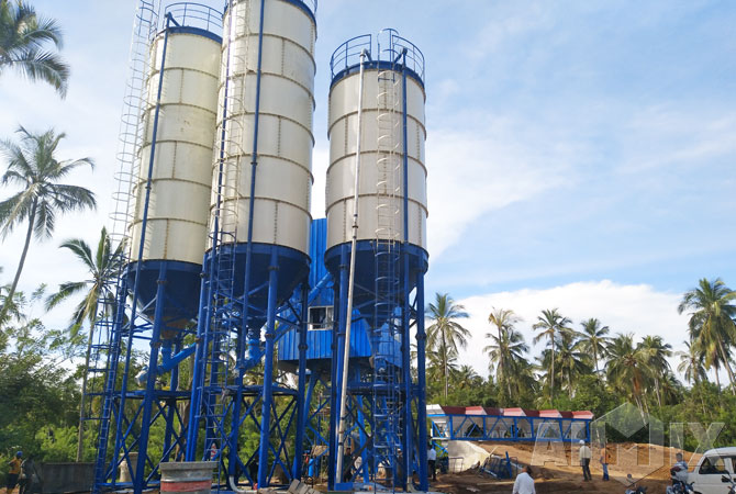 Bolted cement silos for AJ60 concrete batching plant in Sri Lanka