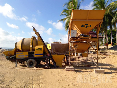 Aimix ABJZ40C Concrete Mixer Pump Is Running well In Indonesia