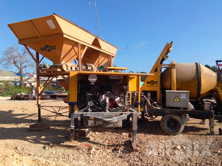 Aimix ABJZ40C Concrete Mixer Pump Is Running well In Indonesia