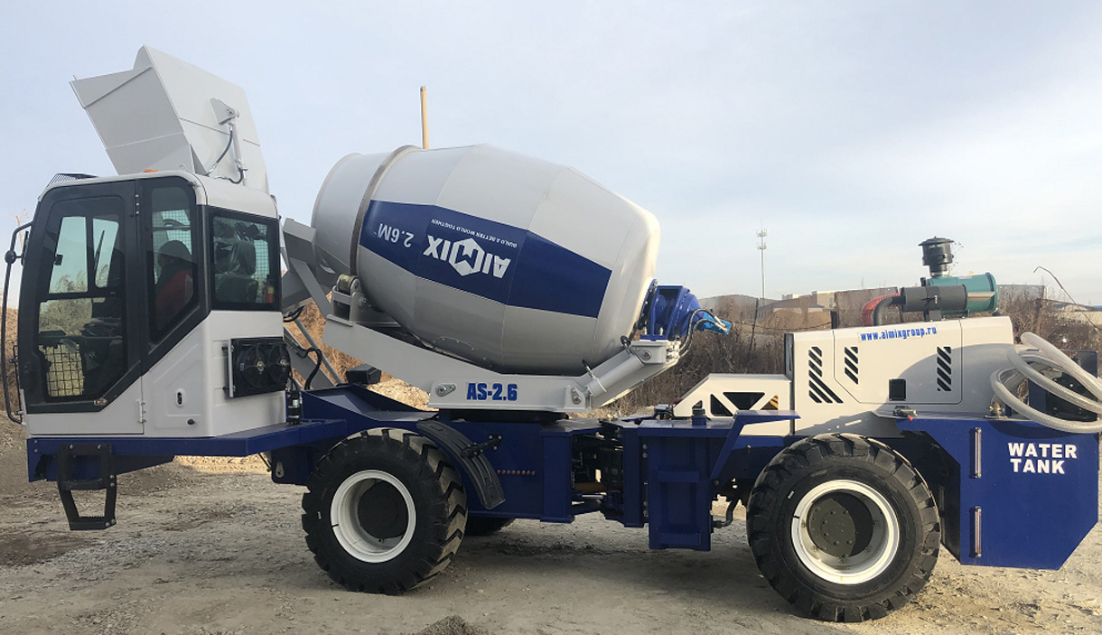 Aimix AS-2.6 Self Loading Concrete Mixer Working In Kazakhstan