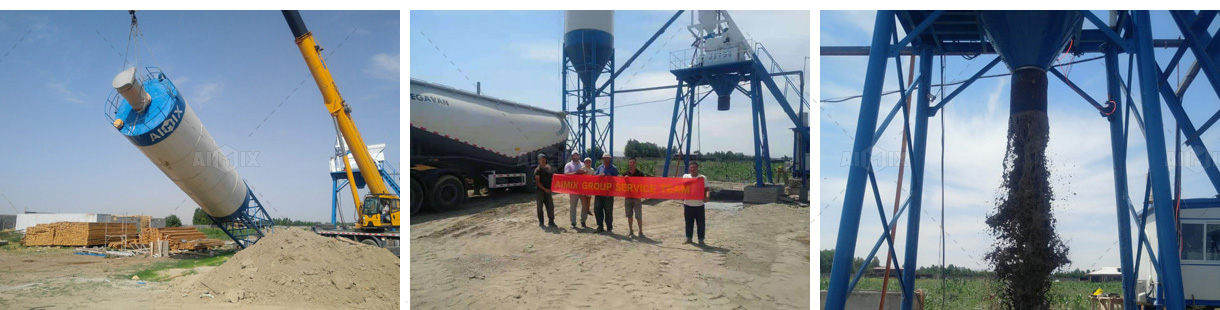 Aimix AJ35 Stationary Concrete Batching Plant Was Installed In Uzbekistan