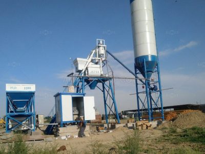 Aimix AJ35 Stationary Concrete Batching Plant Was Installed In Uzbekistan