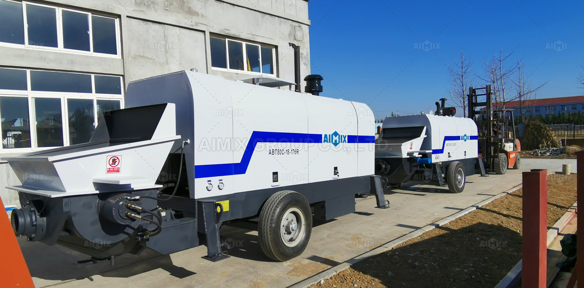 2 Sets of Aimix Diesel Concrete Trailer Pump In Malaysia