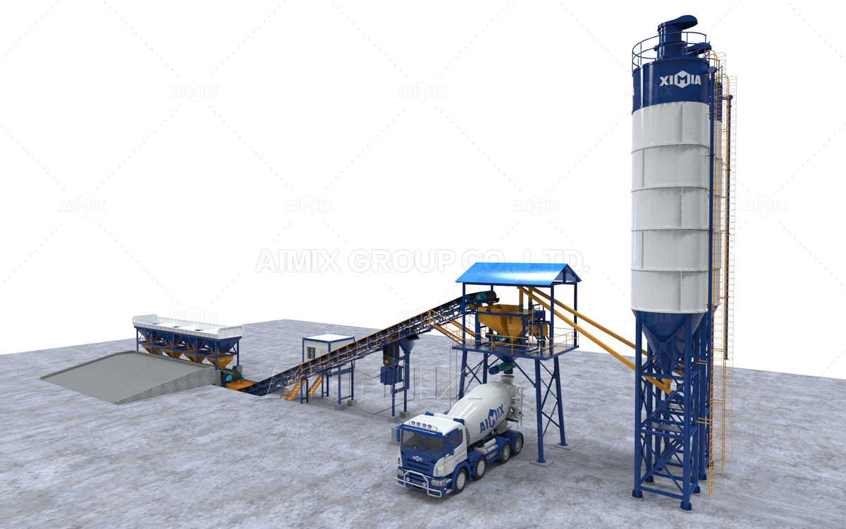 Aimix AJG60 Dry Type Concrete Batching Plant To Guyana