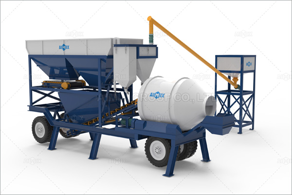 Portable Concrete Plant With 2 Bins