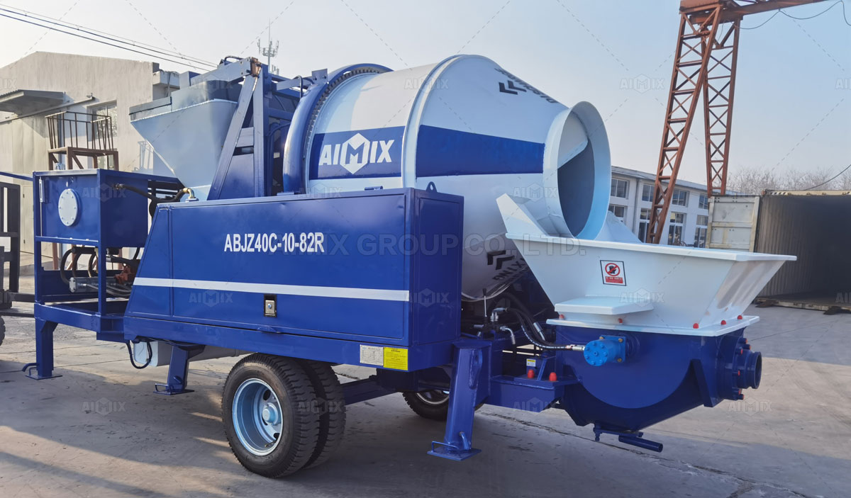 ABJZ40C Concrete Mixer Pump And ABM4SE Block Making Machine Was Delivered To Ghana