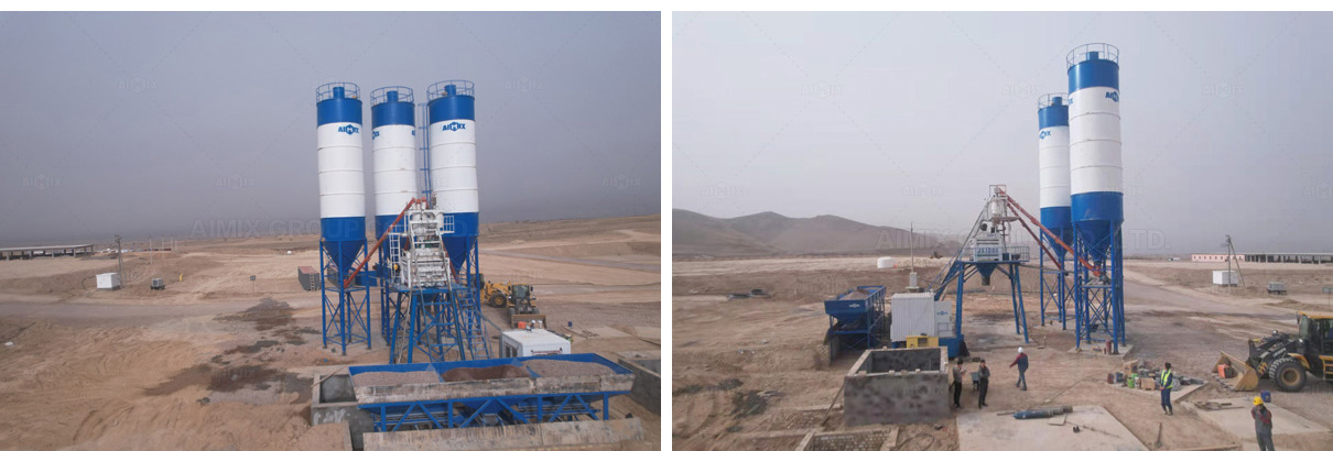 AJ50 Stationary Concrete Batching Plant Was Put Into Production In Uzbekistan