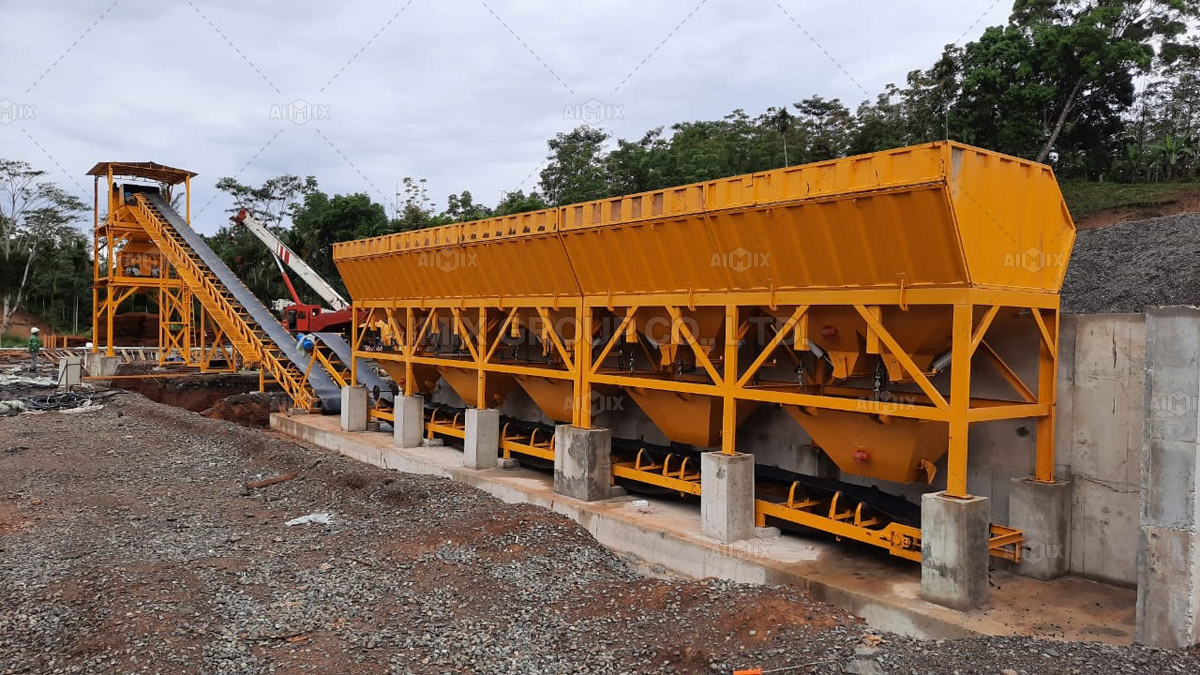 AJ90 Stationary Concrete Batching Plant Was Installed In Indonesia