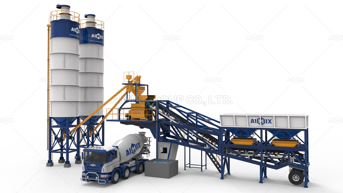 AJY35 Mobile Concrete Batching Plant Was Sent To Manila Philippines