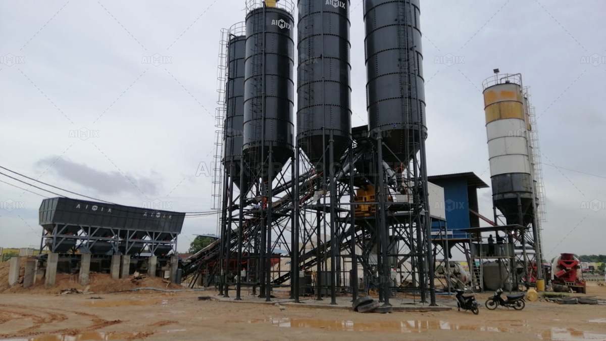 AJ120 Concrete Batching Plant Was Finished Installation In Indonesia