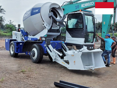 AS3.5 Self Loading Concrete Mixer Is Used For Production Of Precast Panel In Indonesia