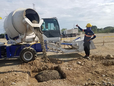 Aimix self loading concrete mixer for foundation project