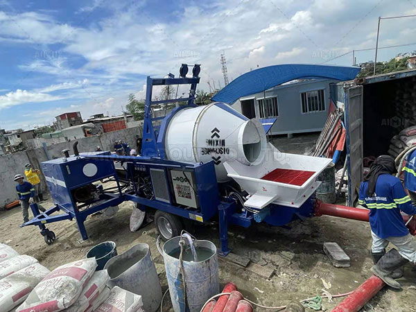 ABJZ40C Concrete Mixer Pump Was Put Into Concrete Production In Manila City Philippines