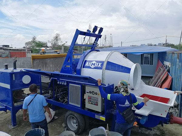 ABJZ40C Concrete Mixer Pump Was Put Into Concrete Production In Manila City Philippines