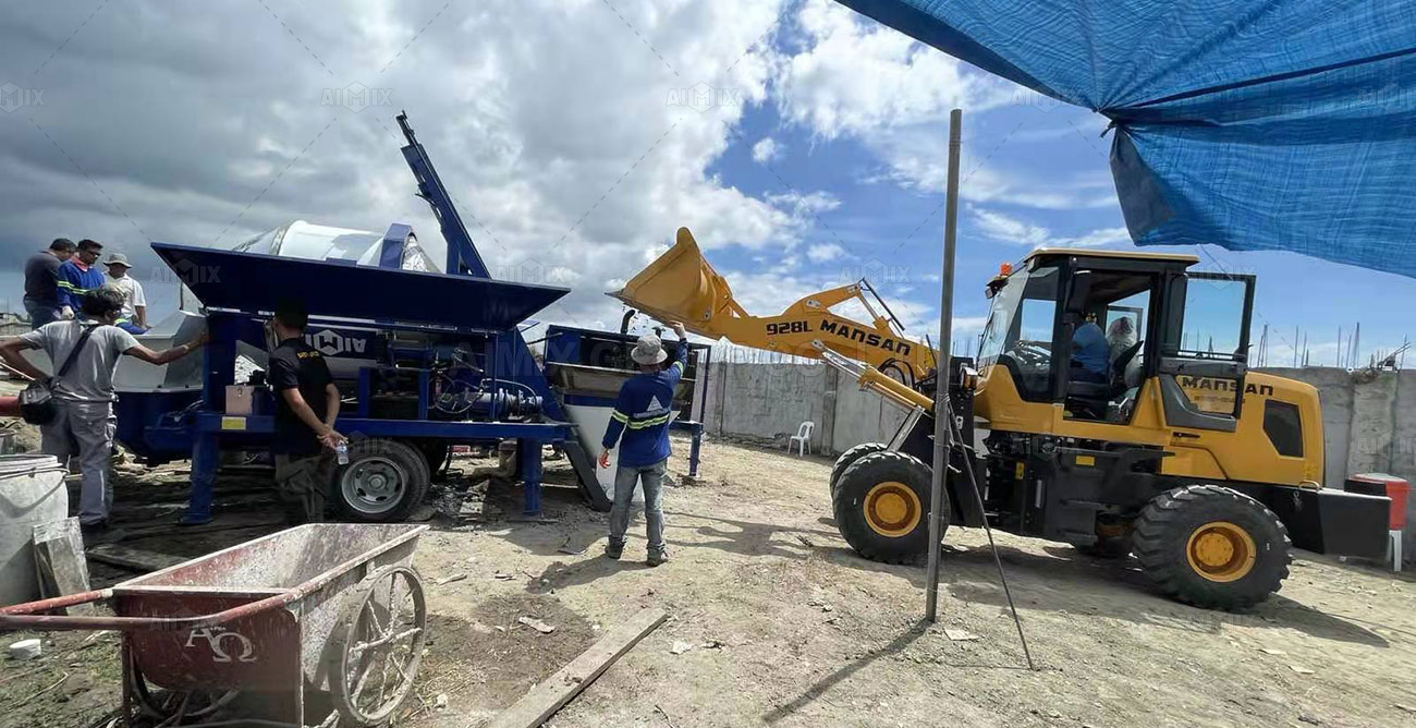 ABJZ40C Concrete Mixer Pump Was Put Into Concrete Production In Manila City Philippines