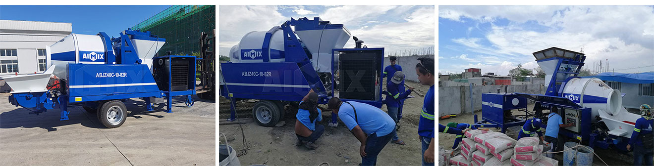 ABJZ40C Concrete Mixer Pump Was Put Into Concrete Production in Manila City Philippines