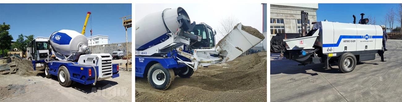 Aimix Concrete Trailer Pump & Self Loading Concrete Mixer In Uzbekistan