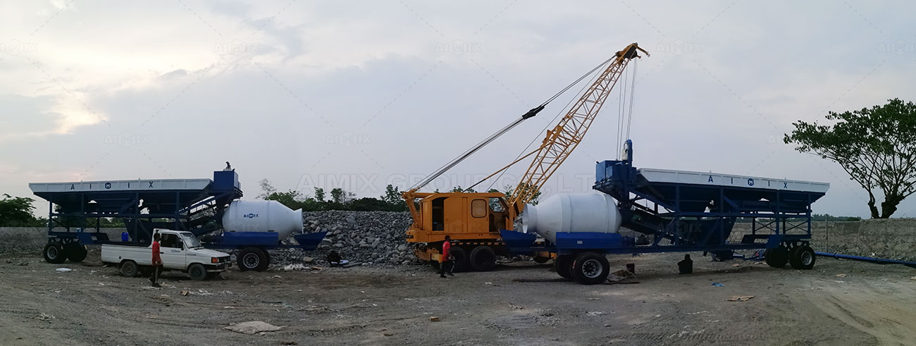 Aimix drum type concrete batching plants in the Philippines