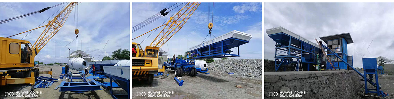 Aimix drum type concrete batching plants in the Philippines