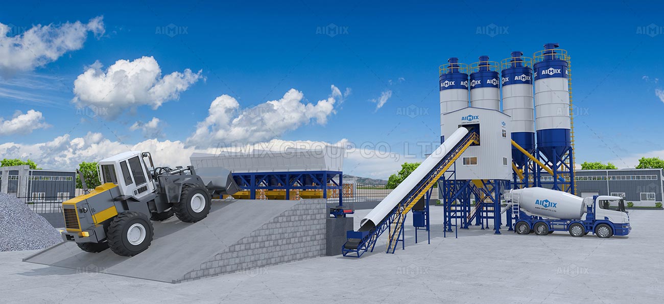 AJ stationary concrete batching plant