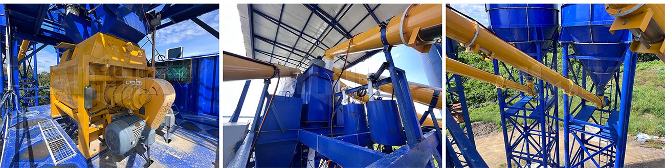 AJ180 stationary concrete batching plant