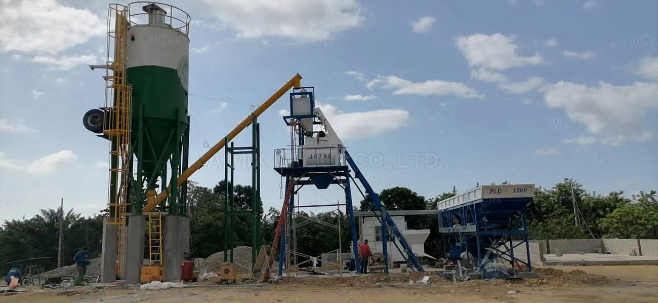 AJ35 Stationary Concrete Batching Plant Was Installed In Honduras