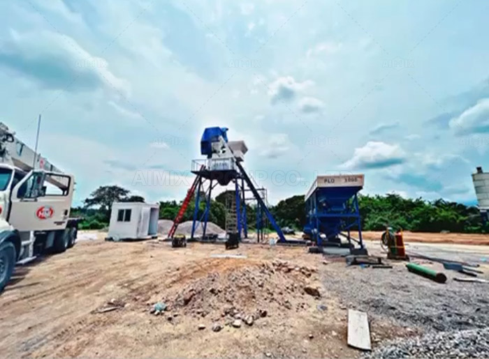 AJ35 Stationary Concrete Batching Plant Was Installed In Honduras