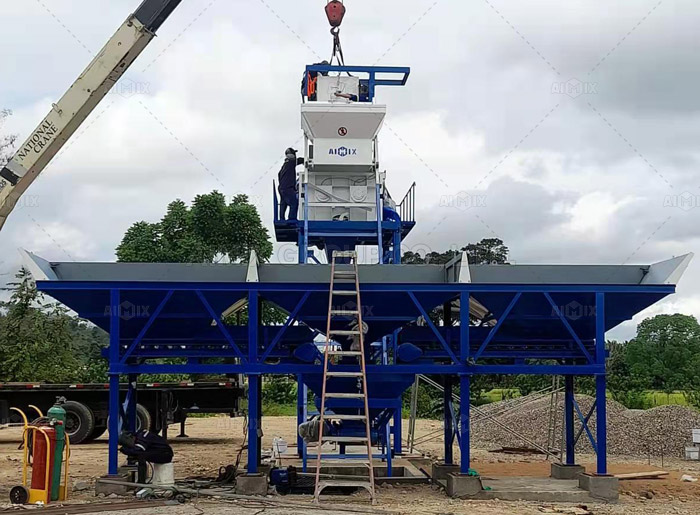 AJ35 Stationary Concrete Batching Plant Was Installed In Honduras