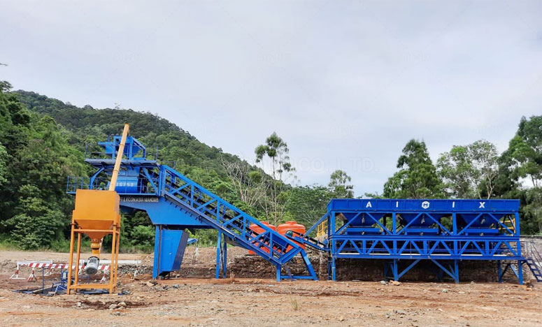 AJY35-Mobile-Concrete-Batching-Plant-Was-Installed-In-Indonesia