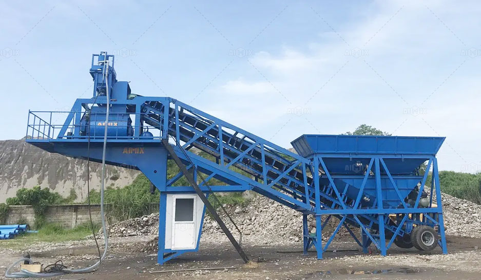 AJY60 Mobile Batching Plant In Davao, Philippines