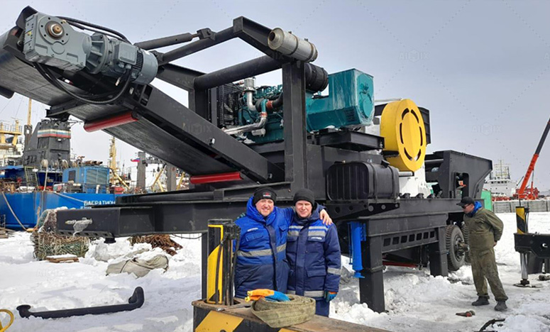 200T mobile stone crushing plant in the Russia