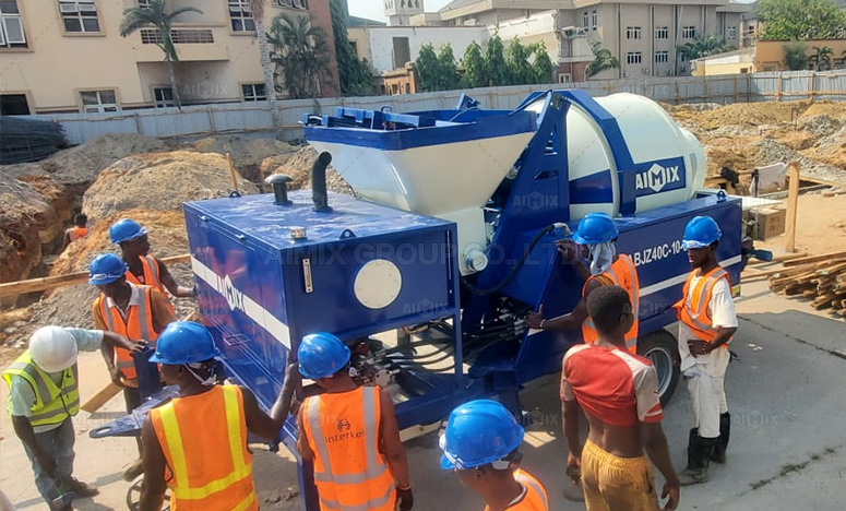 ABJZ40 Concrete Mixer Pump Running Smoothly in Nigeria