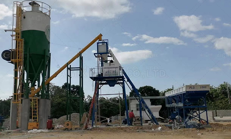 AJ35 Stationary Concrete Batching Plant in Honduras