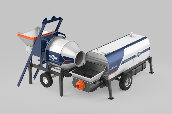 concrete-trailer-pump-and-concrete-mixer