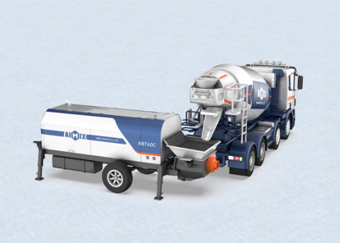 concrete-trailer-pump-with-mixer-truck