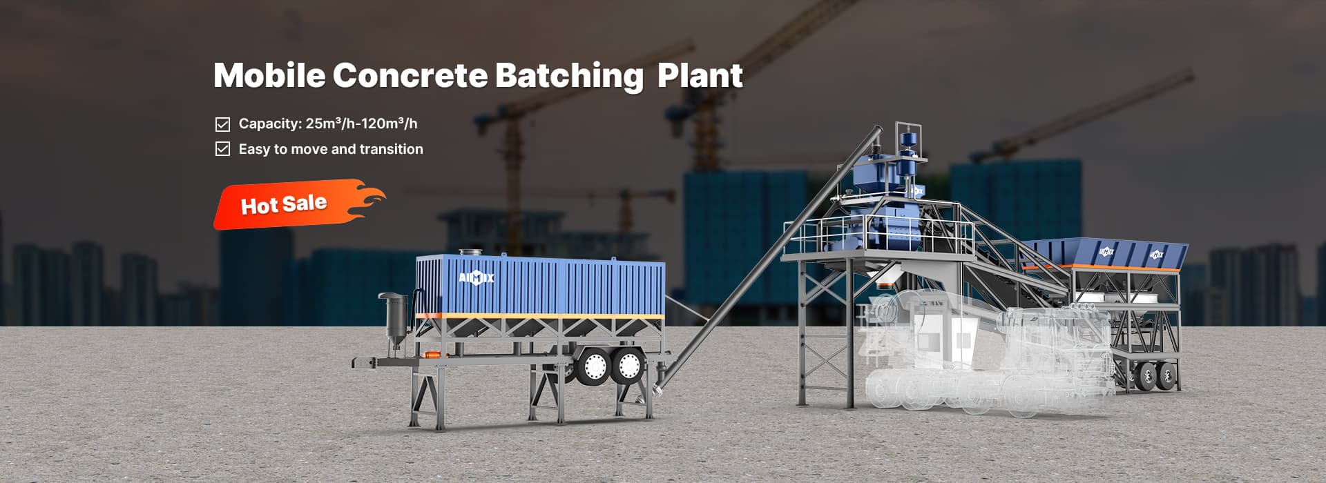 AJY mobile batching plant banner